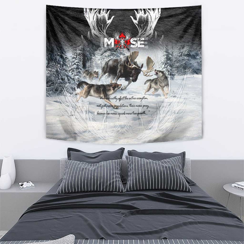 The Wolves Hunting Moose Tapestry