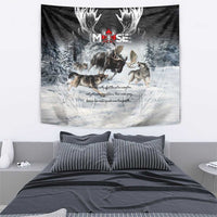 The Wolves Hunting Moose Tapestry