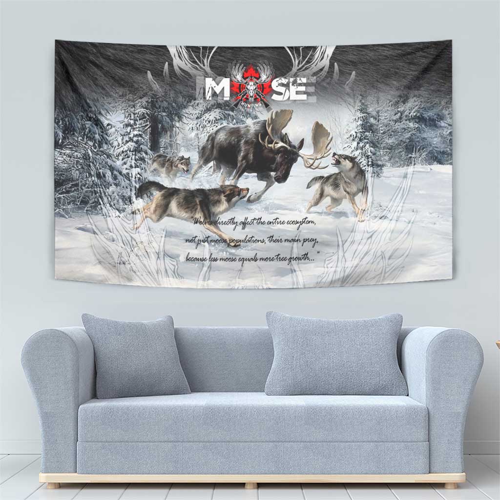 The Wolves Hunting Moose Tapestry