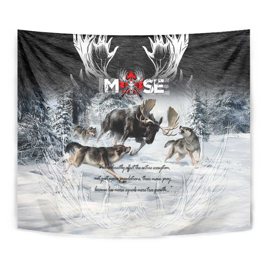 The Wolves Hunting Moose Tapestry
