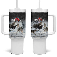 The Wolves Hunting Moose Tumbler With Handle