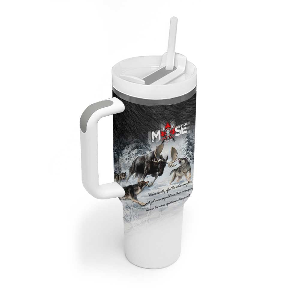 The Wolves Hunting Moose Tumbler With Handle