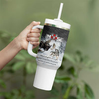 The Wolves Hunting Moose Tumbler With Handle
