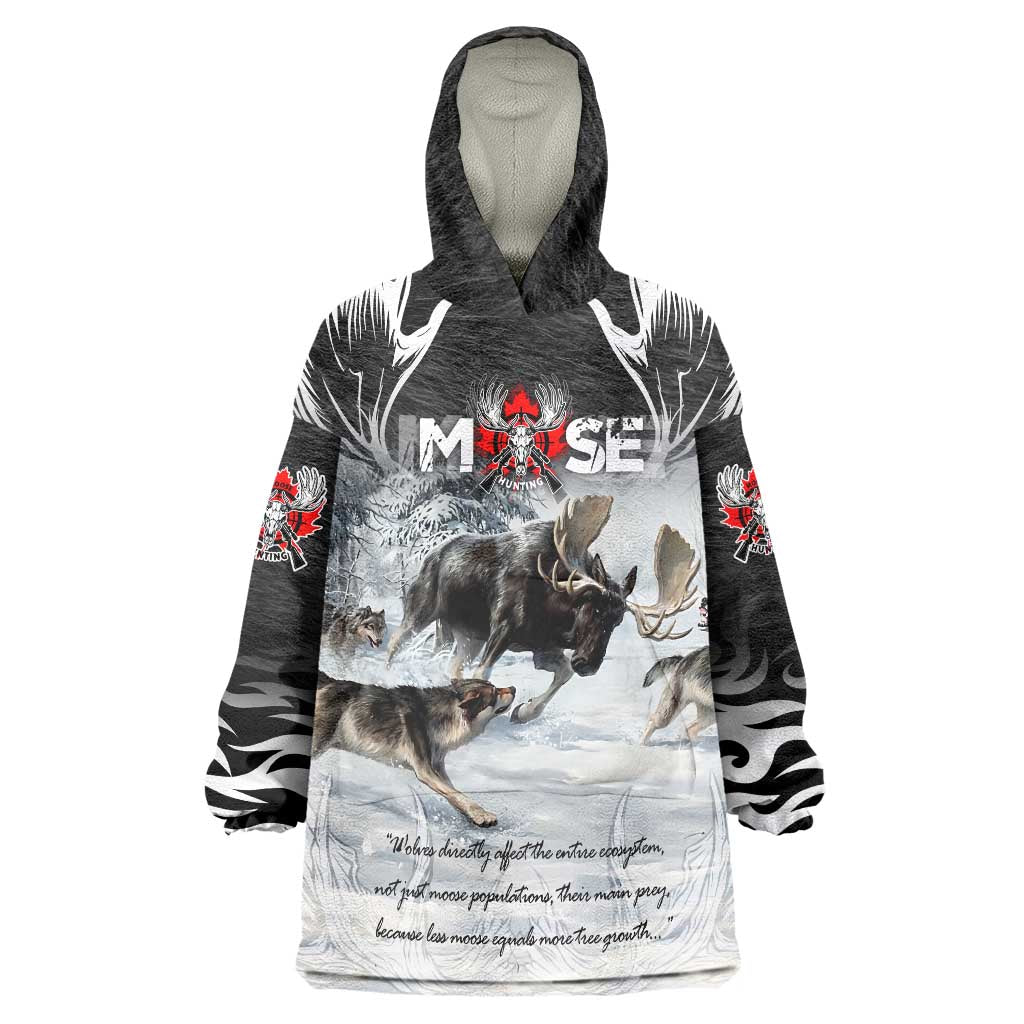 The Wolves Hunting Moose Wearable Blanket Hoodie