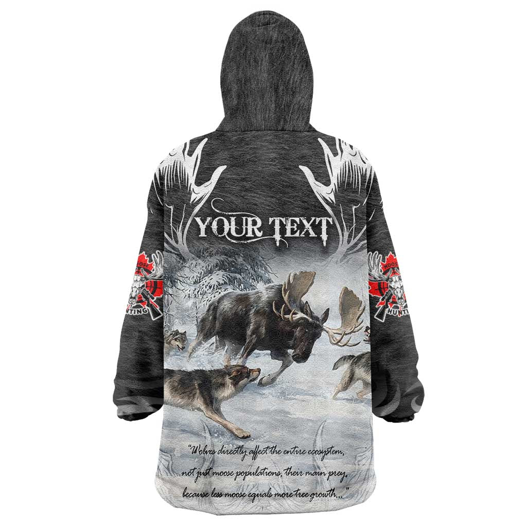 The Wolves Hunting Moose Wearable Blanket Hoodie