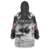 The Wolves Hunting Moose Wearable Blanket Hoodie
