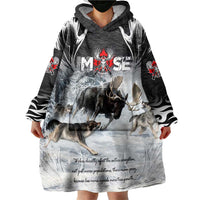 The Wolves Hunting Moose Wearable Blanket Hoodie
