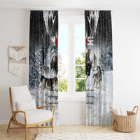 The Wolves Hunting Moose Window Curtain