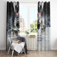 The Wolves Hunting Moose Window Curtain
