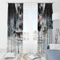 The Wolves Hunting Moose Window Curtain