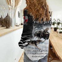 The Wolves Hunting Moose Women Casual Shirt