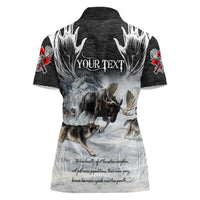 The Wolves Hunting Moose Women Polo Shirt