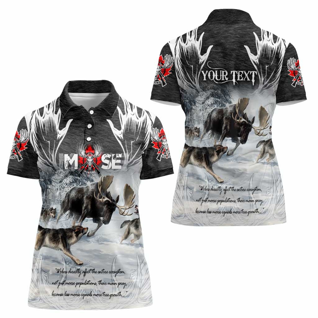 The Wolves Hunting Moose Women Polo Shirt