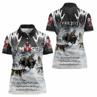 The Wolves Hunting Moose Women Polo Shirt