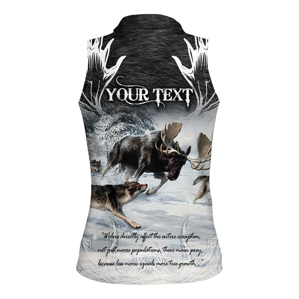 The Wolves Hunting Moose Women Sleeveless Polo Shirt