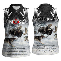 The Wolves Hunting Moose Women Sleeveless Polo Shirt