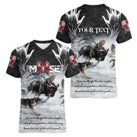 The Wolves Hunting Moose Women V-Neck T-Shirt