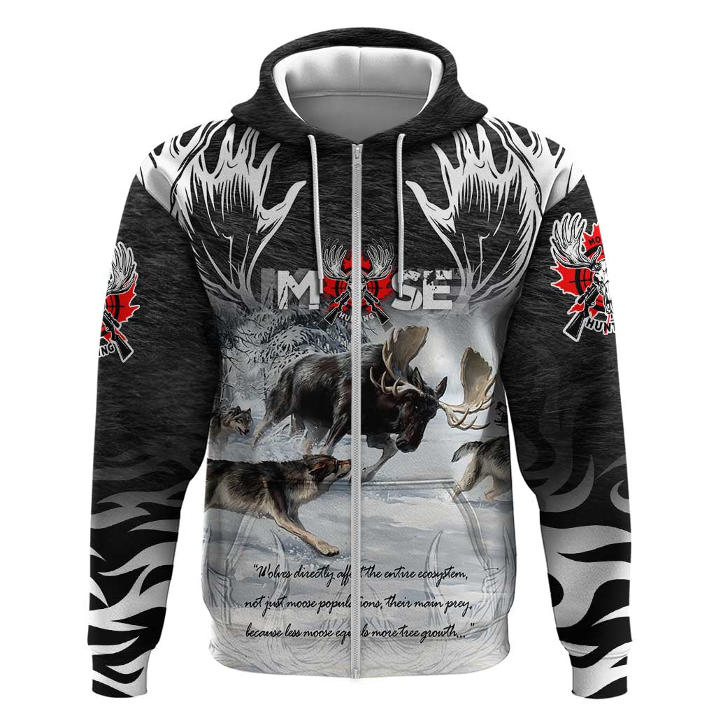 The Wolves Hunting Moose Zip Hoodie