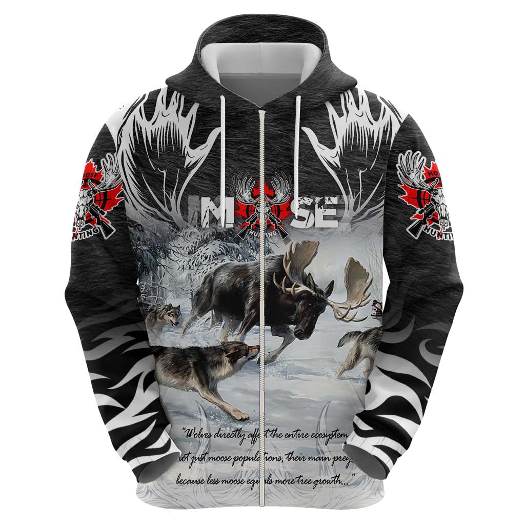 The Wolves Hunting Moose Zip Hoodie