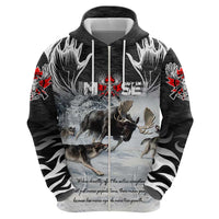 The Wolves Hunting Moose Zip Hoodie