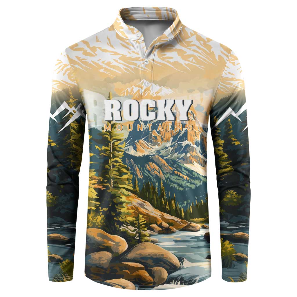 The Beauty of Rocky Mountains Button Sweatshirt