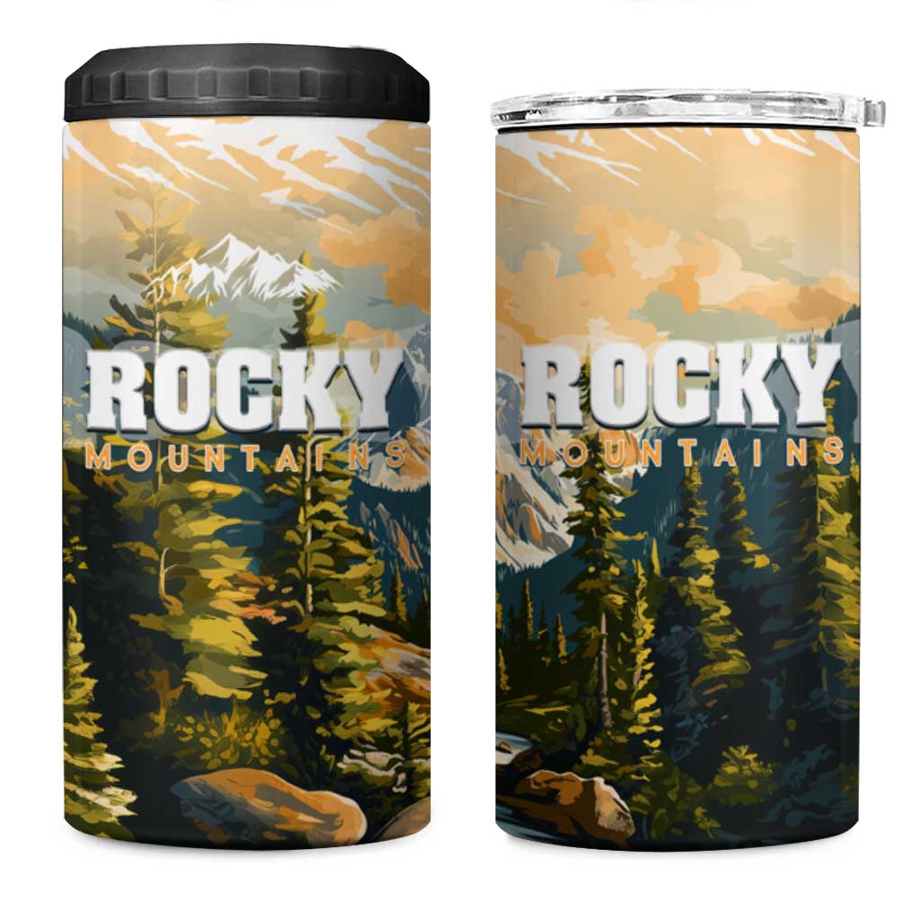 The Beauty of Rocky Mountains 4 in 1 Can Cooler Tumbler