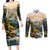 The Beauty of Rocky Mountains Couples Matching Long Sleeve Bodycon Dress and Long Sleeve Button Shirt