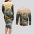 The Beauty of Rocky Mountains Couples Matching Long Sleeve Bodycon Dress and Long Sleeve Button Shirt
