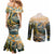 The Beauty of Rocky Mountains Couples Matching Mermaid Dress and Long Sleeve Button Shirt