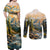 The Beauty of Rocky Mountains Couples Matching Off Shoulder Maxi Dress and Long Sleeve Button Shirt