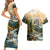 The Beauty of Rocky Mountains Couples Matching Short Sleeve Bodycon Dress and Hawaiian Shirt