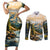 The Beauty of Rocky Mountains Couples Matching Short Sleeve Bodycon Dress and Long Sleeve Button Shirt