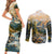 The Beauty of Rocky Mountains Couples Matching Short Sleeve Bodycon Dress and Long Sleeve Button Shirt