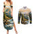 The Beauty of Rocky Mountains Couples Matching Summer Maxi Dress and Long Sleeve Button Shirt