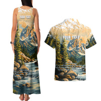 The Beauty of Rocky Mountains Couples Matching Tank Maxi Dress and Hawaiian Shirt