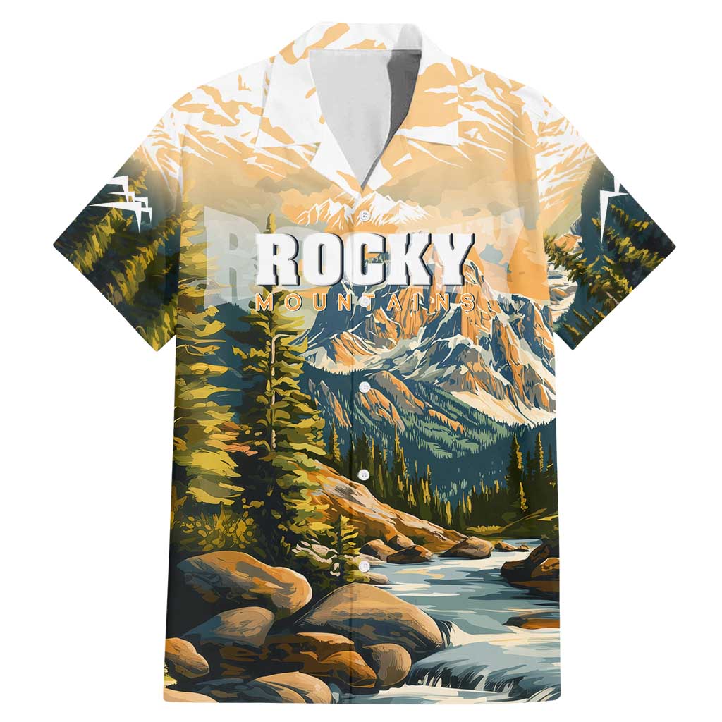 The Beauty of Rocky Mountains Family Matching Mermaid Dress and Hawaiian Shirt