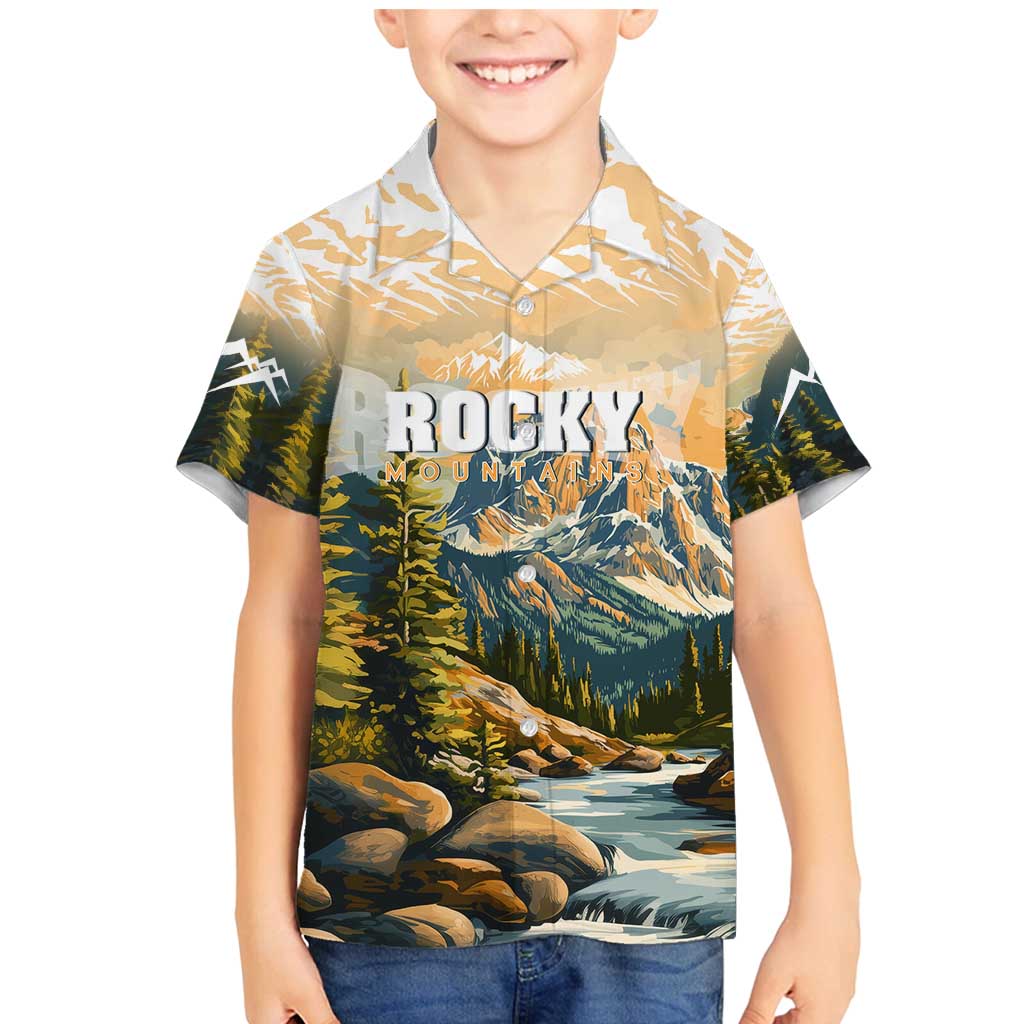 The Beauty of Rocky Mountains Family Matching Mermaid Dress and Hawaiian Shirt