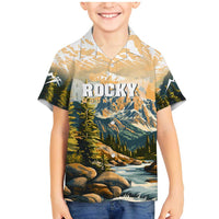 The Beauty of Rocky Mountains Family Matching Mermaid Dress and Hawaiian Shirt