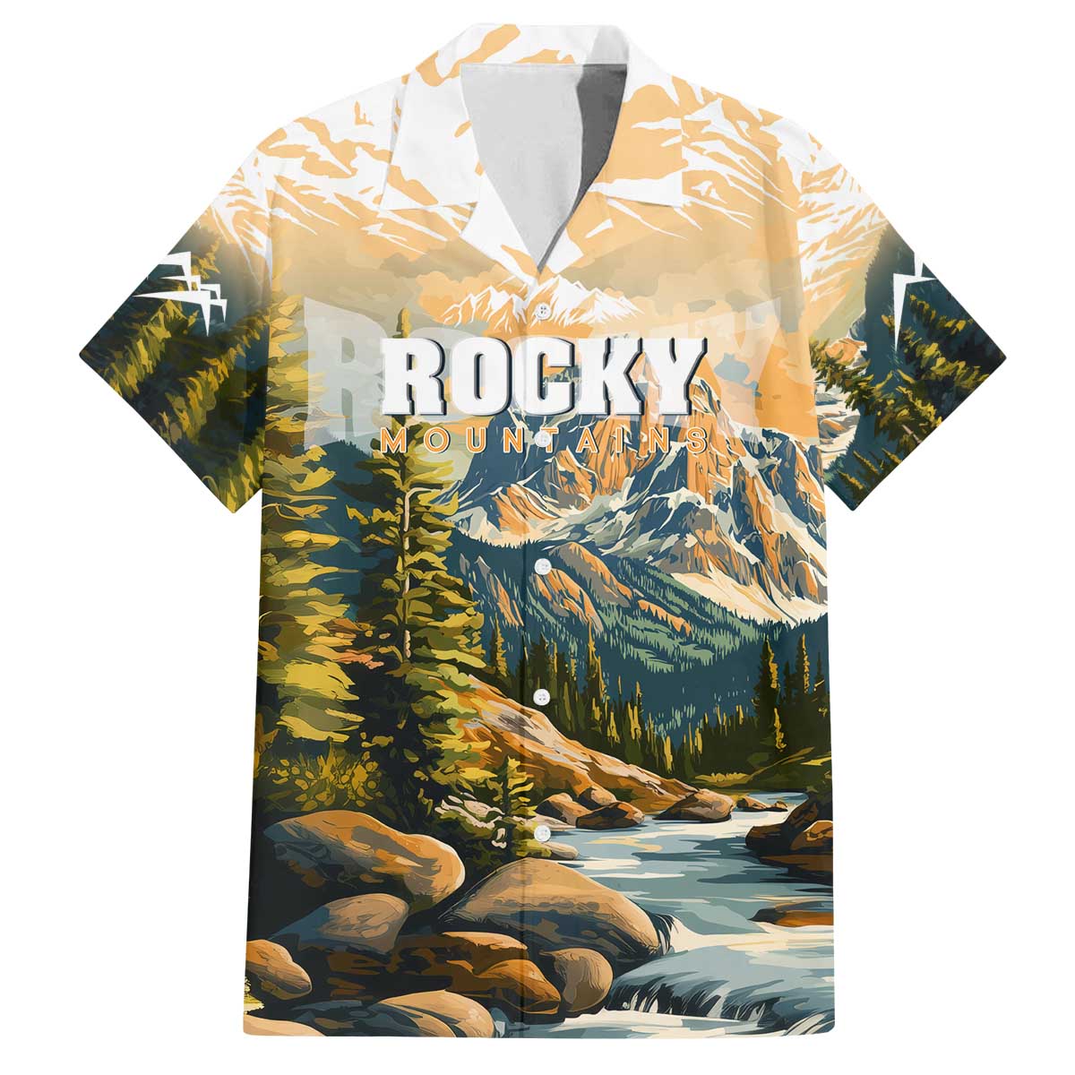 The Beauty of Rocky Mountains Family Matching Off The Shoulder Long Sleeve Dress and Hawaiian Shirt