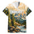 The Beauty of Rocky Mountains Family Matching Off The Shoulder Long Sleeve Dress and Hawaiian Shirt
