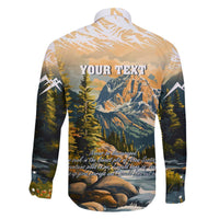 The Beauty of Rocky Mountains Family Matching Off The Shoulder Long Sleeve Dress and Hawaiian Shirt