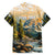 The Beauty of Rocky Mountains Family Matching Off Shoulder Maxi Dress and Hawaiian Shirt
