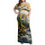 The Beauty of Rocky Mountains Family Matching Off Shoulder Maxi Dress and Hawaiian Shirt
