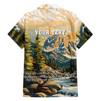 The Beauty of Rocky Mountains Family Matching Off Shoulder Short Dress and Hawaiian Shirt