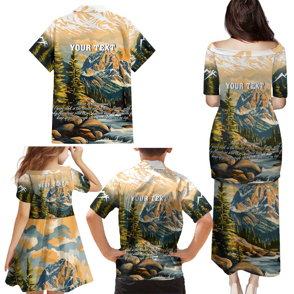 The Beauty of Rocky Mountains Family Matching Puletasi and Hawaiian Shirt