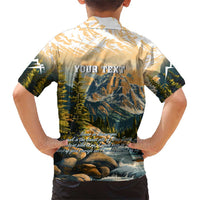 The Beauty of Rocky Mountains Family Matching Short Sleeve Bodycon Dress and Hawaiian Shirt
