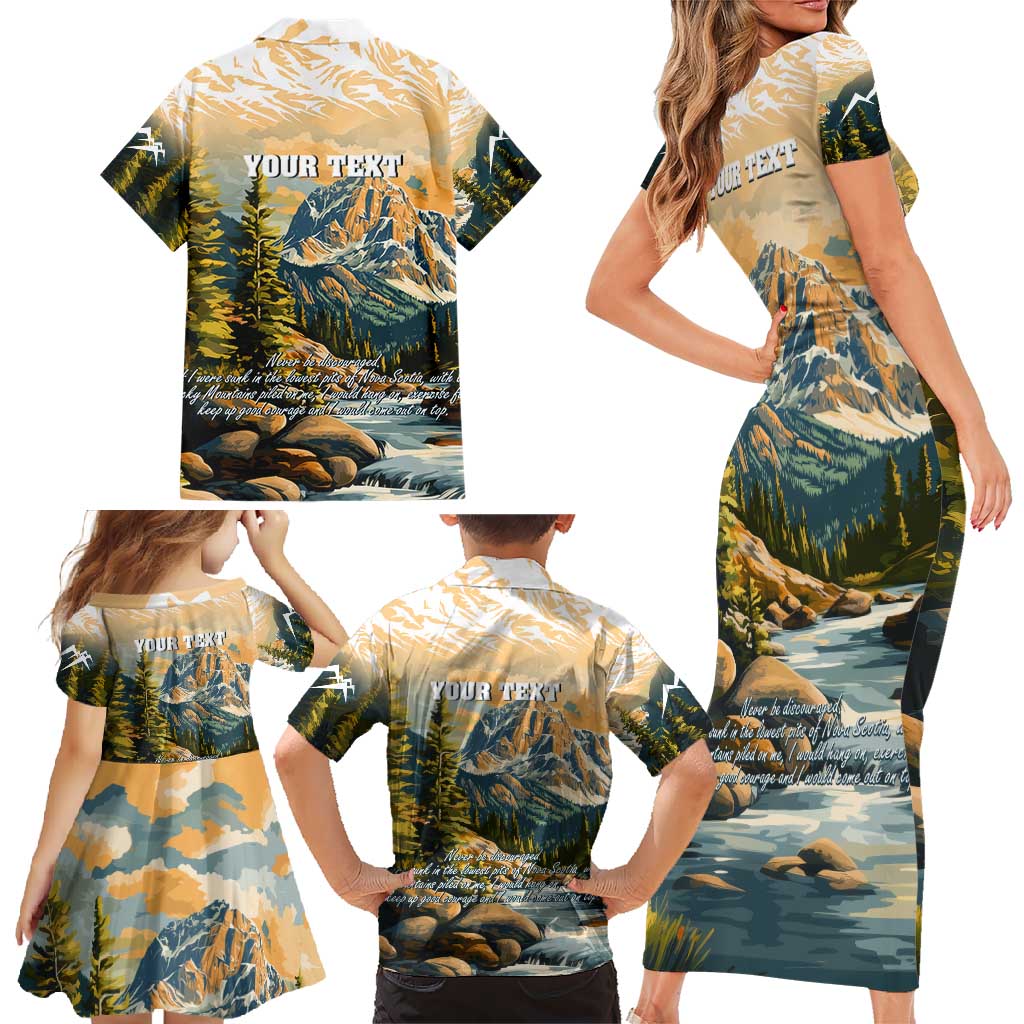 The Beauty of Rocky Mountains Family Matching Short Sleeve Bodycon Dress and Hawaiian Shirt