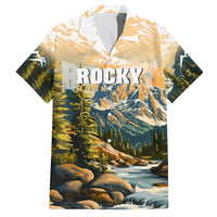 The Beauty of Rocky Mountains Family Matching Short Sleeve Bodycon Dress and Hawaiian Shirt