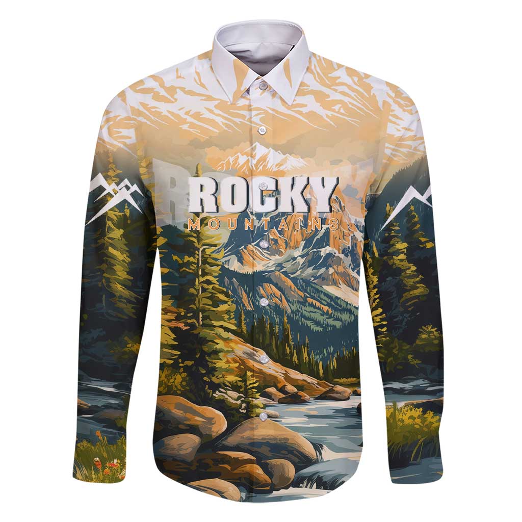 The Beauty of Rocky Mountains Family Matching Short Sleeve Bodycon Dress and Hawaiian Shirt