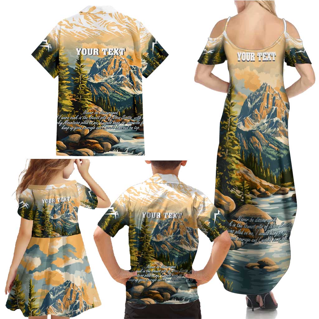 The Beauty of Rocky Mountains Family Matching Summer Maxi Dress and Hawaiian Shirt